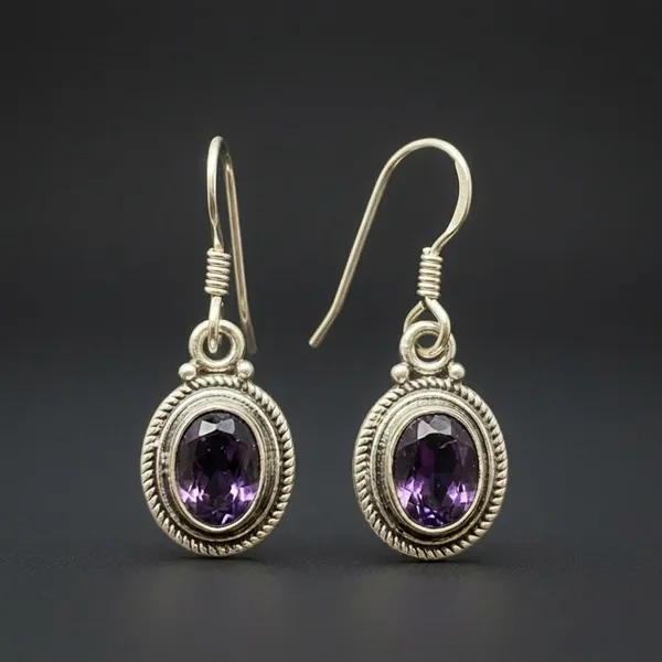 Silver_Purple_Sterling_Semi_Precious_Stone_Jamuna_Ras_Earrings_For_Women