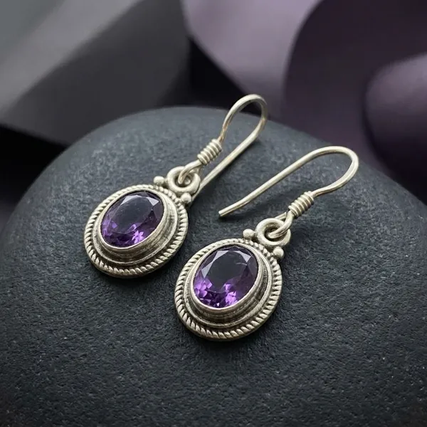 Silver_Purple_Sterling_Semi_Precious_Stone_Jamuna_Ras_Earrings_For_Women
