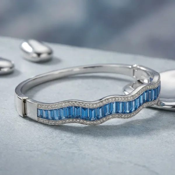 Silver_Blue_Sterling_Wave_Kada_For_Women
