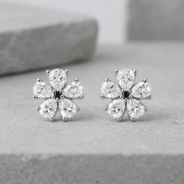 White_Sterling_Bloom_Solitaire_Flower_Studs_For_Women
