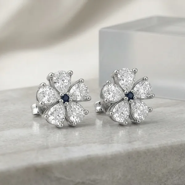 White_Sterling_Bloom_Solitaire_Flower_Studs_For_Women
