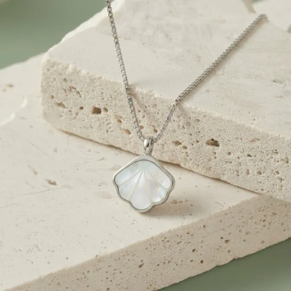 Silver_White_Sterling_Shell_Ariel_Pendant_For_Women