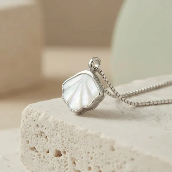 Silver_White_Sterling_Shell_Ariel_Pendant_For_Women