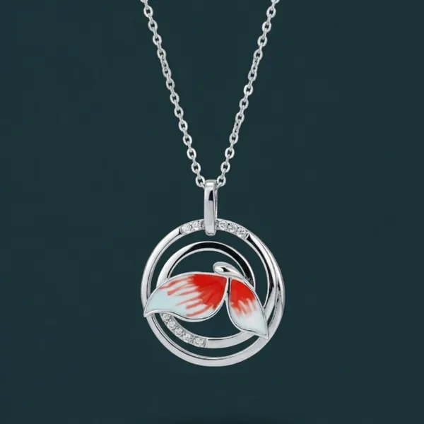 Silver_Red_Stainless_Steel_Nemo_Fish_Pendant_For_Women