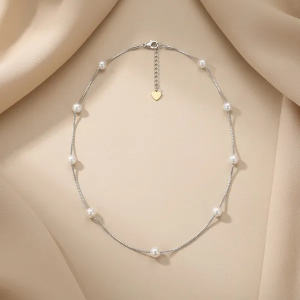 Silver_Sterling_Pearl_Station_Chain_For_Women