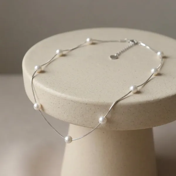 Silver_Sterling_Pearl_Station_Chain_For_Women