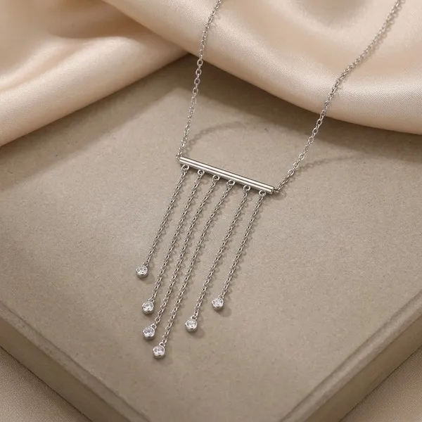 Silver_Sterling_Cascade_Multi_Chain_Bar_Pendant_For_Women