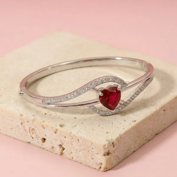 Silver_Red_Sterling_Heart_Stone_Curved_Wave_Kada_For_Women