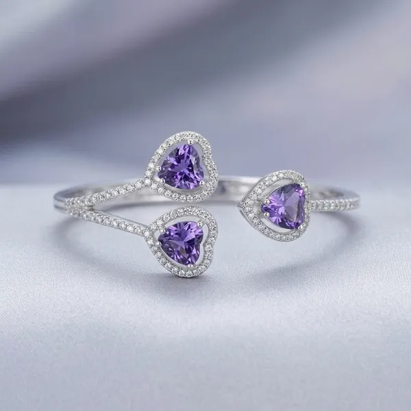 Purple_Sterling_Trinity_Heart_Stone_Kada_For_Women