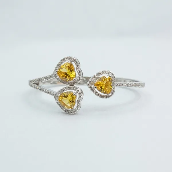 Yellow_Sterling_Trinity_Heart_Kada_For_Women