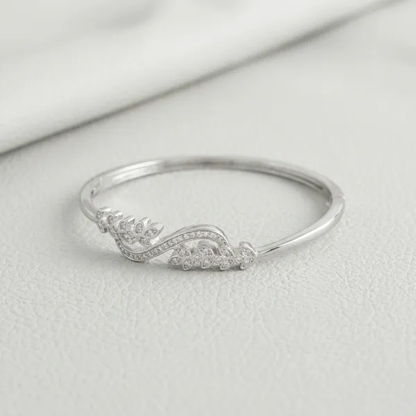 Silver_Sterling_Autumn_Leaf_Cubic_Zirconia_Kada_For_Women