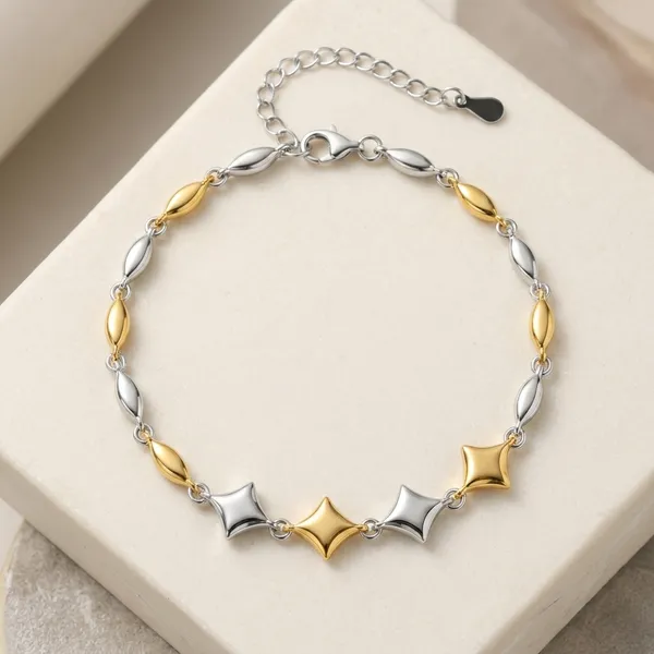 Silver_Gold_Sterling_Star_Bracelet_For_Women