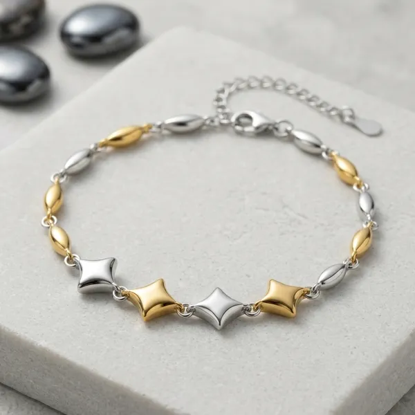 Silver_Gold_Sterling_Star_Bracelet_For_Women