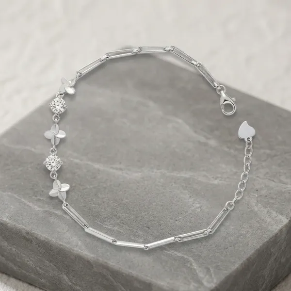 White_Stainless_Steel_Stone_Studded_Bracelet_For_Women