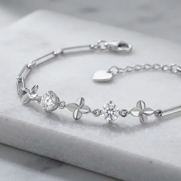 White_Stainless_Steel_Stone_Studded_Bracelet_For_Women