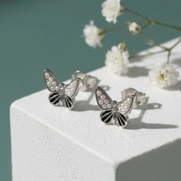 Silver_Sterling_Butterfly_Pearl_Earrings_For_Women