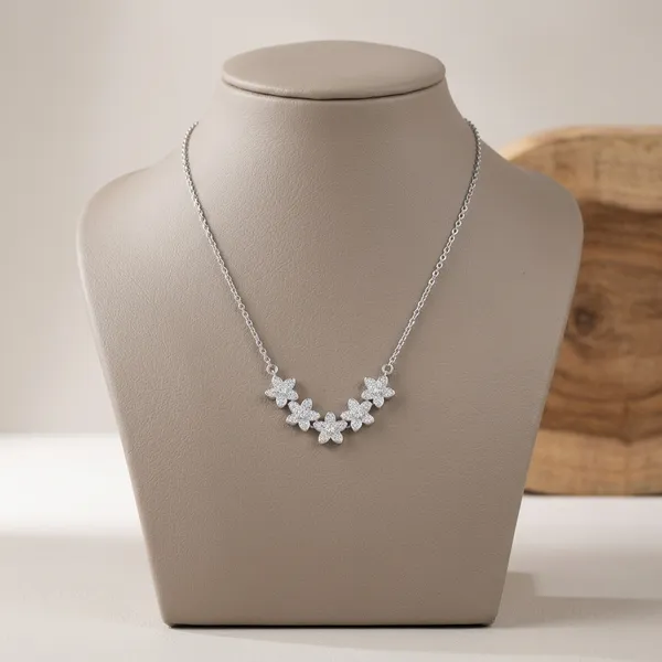 Silver_Sterling_Wild_Flower_Blossom_Pendant_Set_For_Women