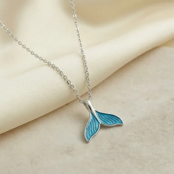 Silver_Blue_Sterling_Mermaid_Whale_Tail_Pendant_For_Women