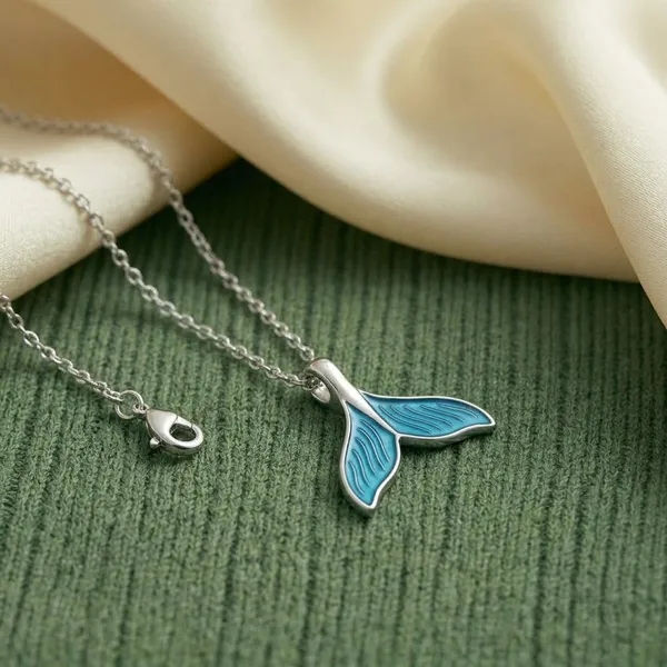 Silver_Blue_Sterling_Mermaid_Whale_Tail_Pendant_For_Women