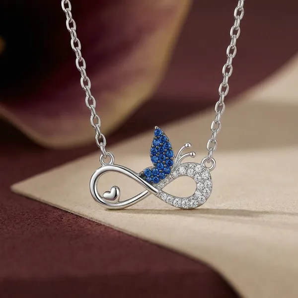 Silver_Sterling_Butterfly_Infinity_Cz_Pendant_For_Women