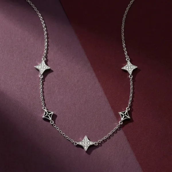 Silver_Sterling_Star_Motif_Cubic_Zirconia_Nyx_Chain_For_Women