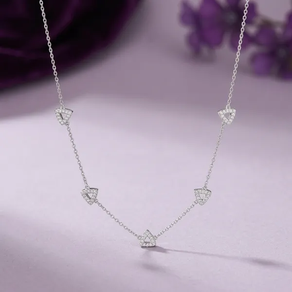 Silver_Sterling_Cubic_Zirconia_Heart_Station_Necklace_For_Women