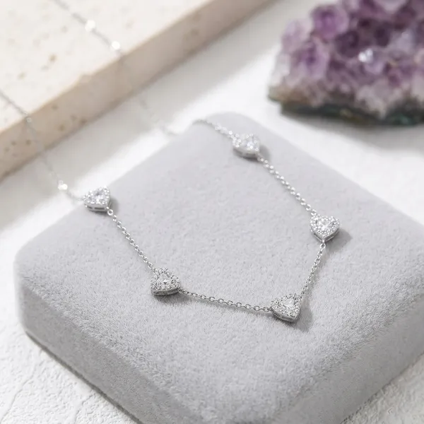Silver_Sterling_Cubic_Zirconia_Heart_Station_Necklace_For_Women