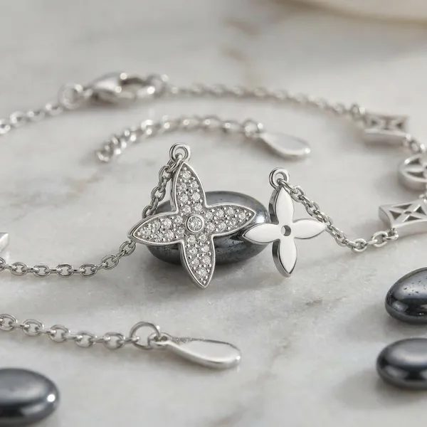 Silver_Sterling_Cubic_Zirconia_Poppy_Charm_Bracelet_For_Women