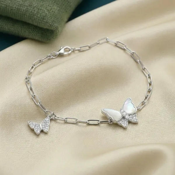 Silver_Sterling_Butterfly_Link_Bracelet_For_Women