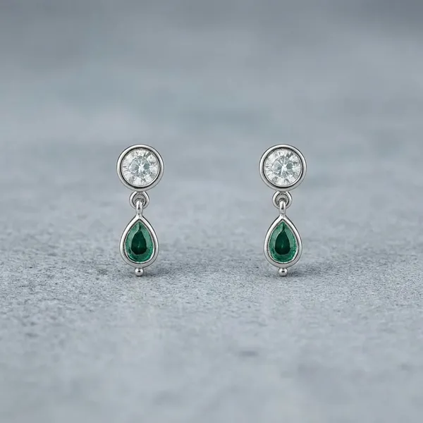 Green_Sterling_Silver_Stud_Earrings_For_Women