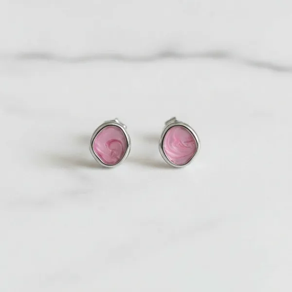 Silver_Pink_Sterling_Swirl_Earrings_For_Women