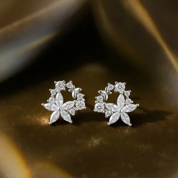 Silver_Sterling_Mistletoe_Earrings_For_Women