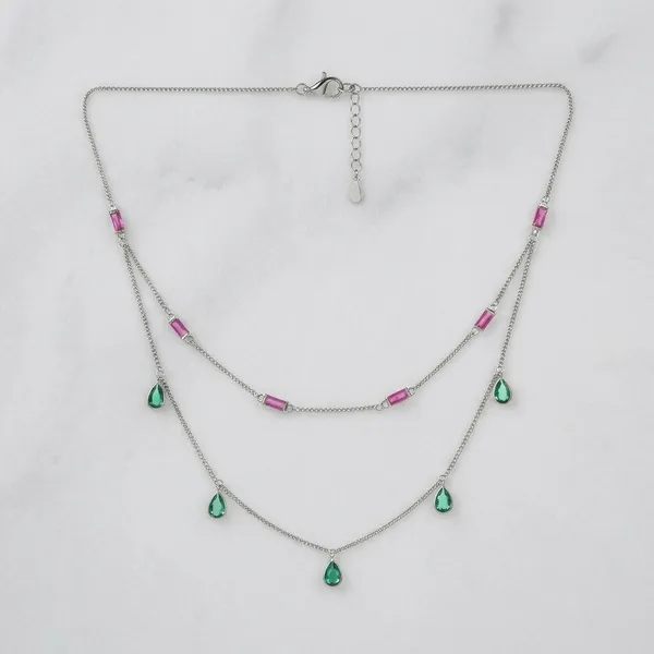 Silver_Sterling_Ruby_Emerald_Duet_Necklace_Set_For_Women