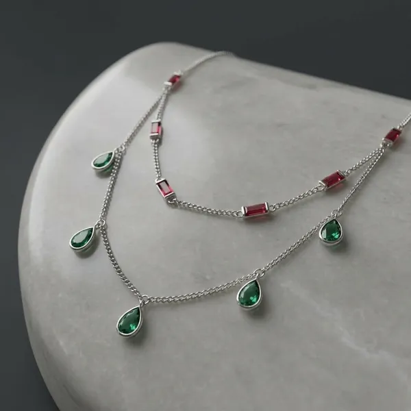 Silver_Sterling_Ruby_Emerald_Duet_Necklace_Set_For_Women