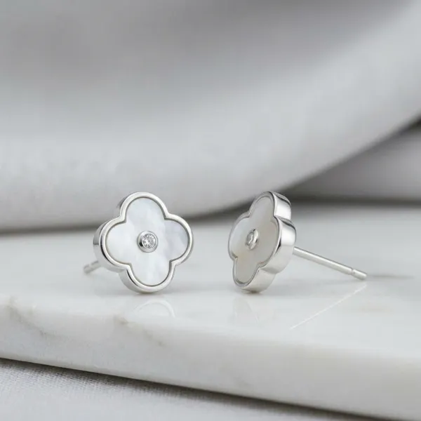 Silver_Sterling_Quatrefoil_Stud_Earrings_For_Women