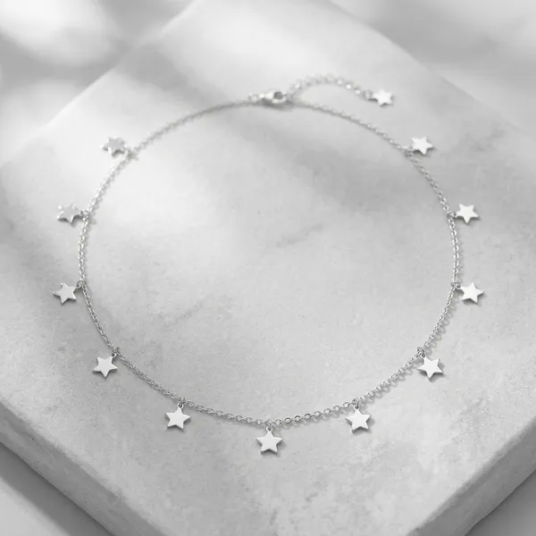 Silver_Sterling_Minimal_Star_Pendant_Necklace_Set_For_Women