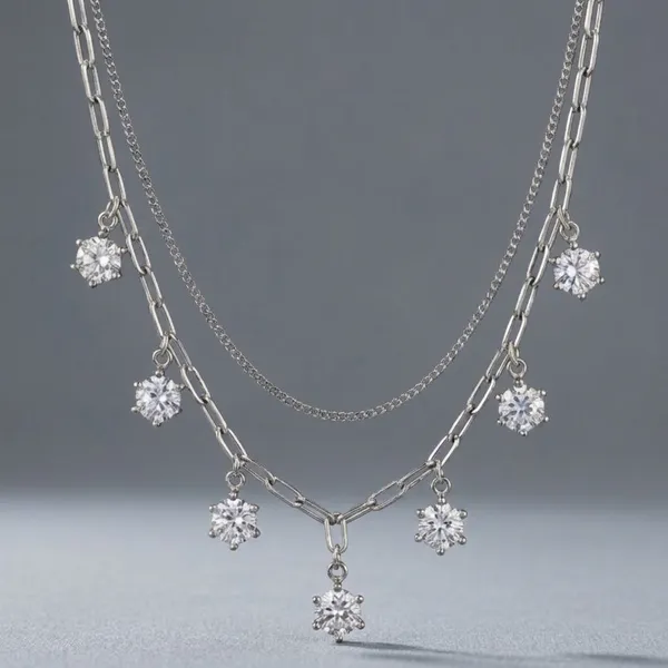 Silver_Sterling_Celestial_Layered_Link_Chain_For_Women