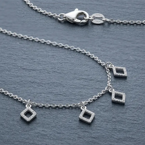 Silver_Sterling_Rhombus_Rhythm_Pendant_Necklace_For_Women