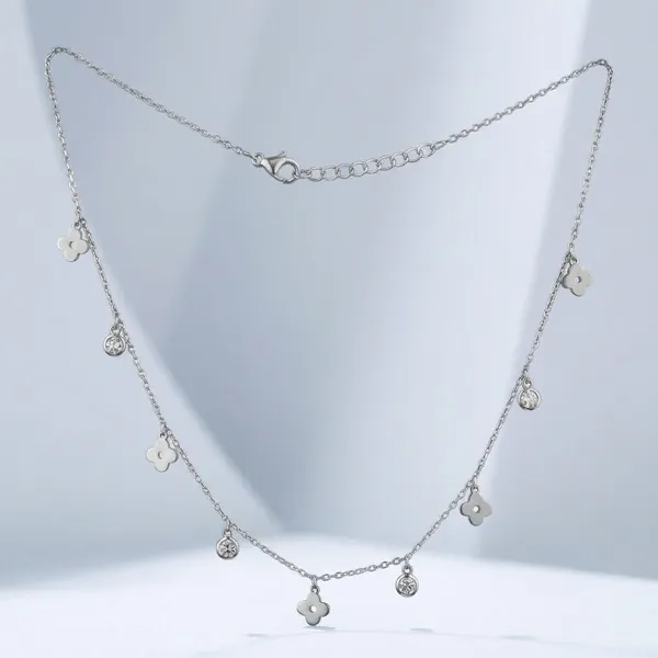 Silver_Sterling_Crystal_Clover_Necklace_For_Women