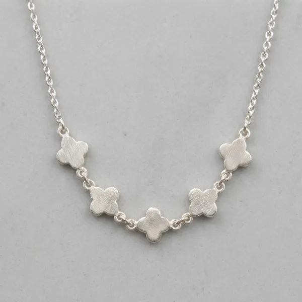 Silver_Sterling_Rhodium_Plated_Clover_Chain_For_Women