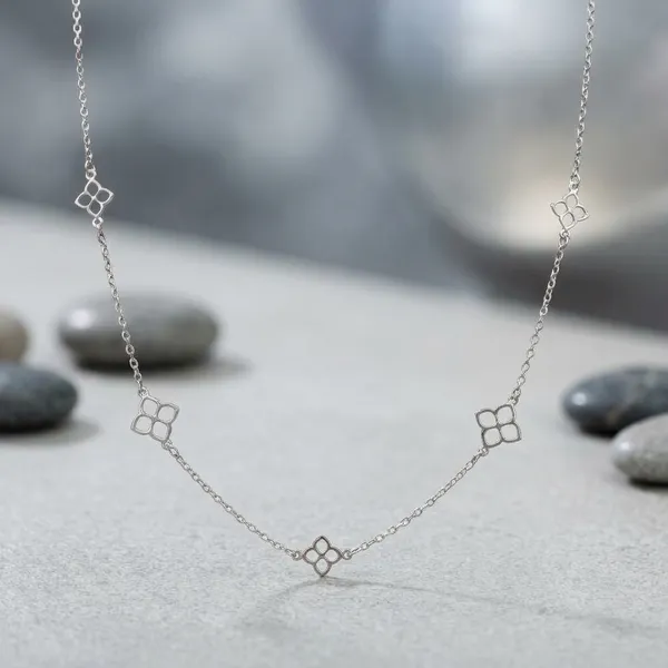 Silver_Sterling_Rhodium_Plated_Wildflower_Station_Chain_For_Women