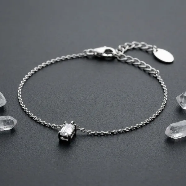 Silver_Sterling_Baguette_Cut_Solitaire_Bracelet_For_Women