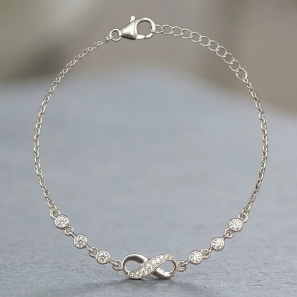 Silver_Sterling_Eternal_Link_Chain_Bracelet_For_Women