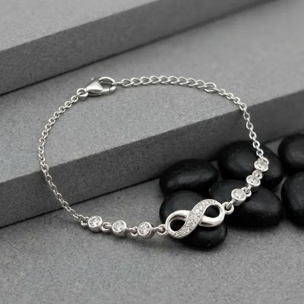 Silver_Sterling_Eternal_Link_Chain_Bracelet_For_Women