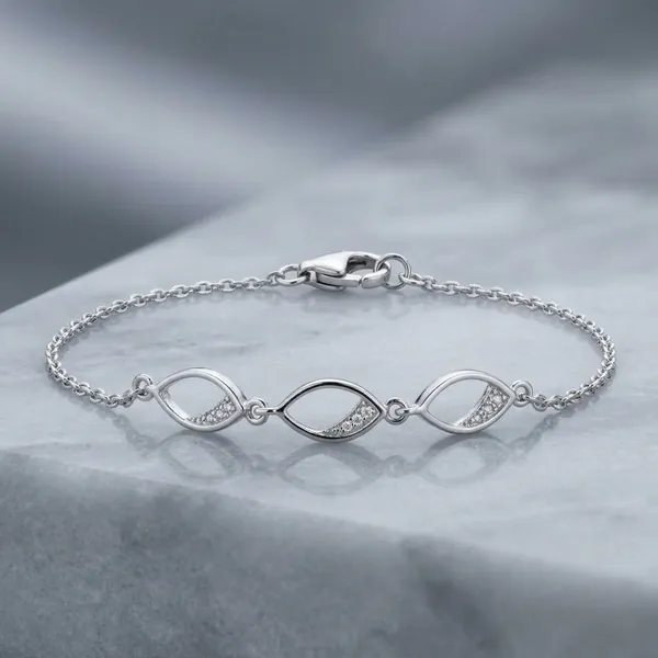 Silver_Sterling_Rhodium_Plated_Willow_Link_Bracelet_For_Women