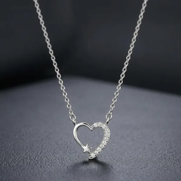 Silver_Sterling_Nova_Heart_Pendant_For_Women