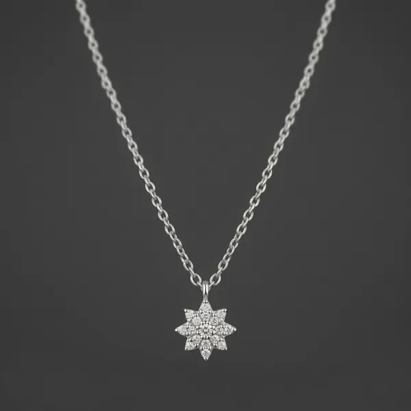 Silver_Sterling_Arctic_Bloom_Floral_Pendant_For_Women