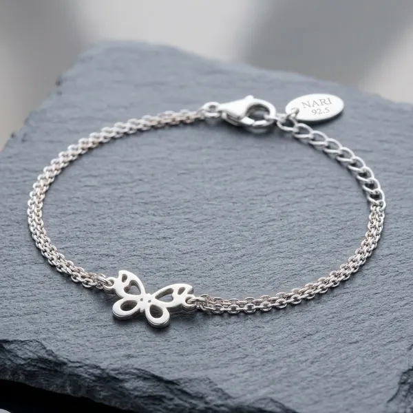 Silver_Sterling_Butterfly_Titli_Chain_Bracelet_For_Women