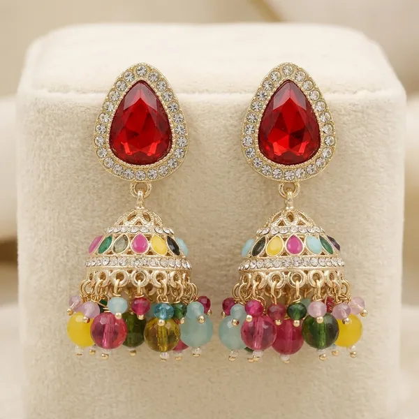 Gold_Stainless_Steel_Multicolor_Stone_Drop_Earrings_For_Women