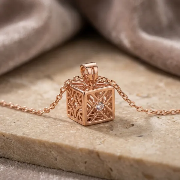 Rose_Gold_Anti_Tarnish_Square_Pendant_Necklace_For_Women